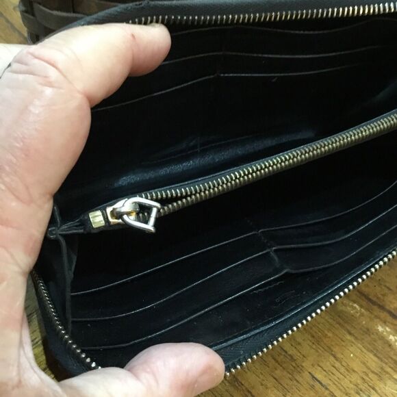 Prada Womens Zip Around Logo Leather Continental Wallet *PROJECT * DAMAGED - Picture 12 of 16